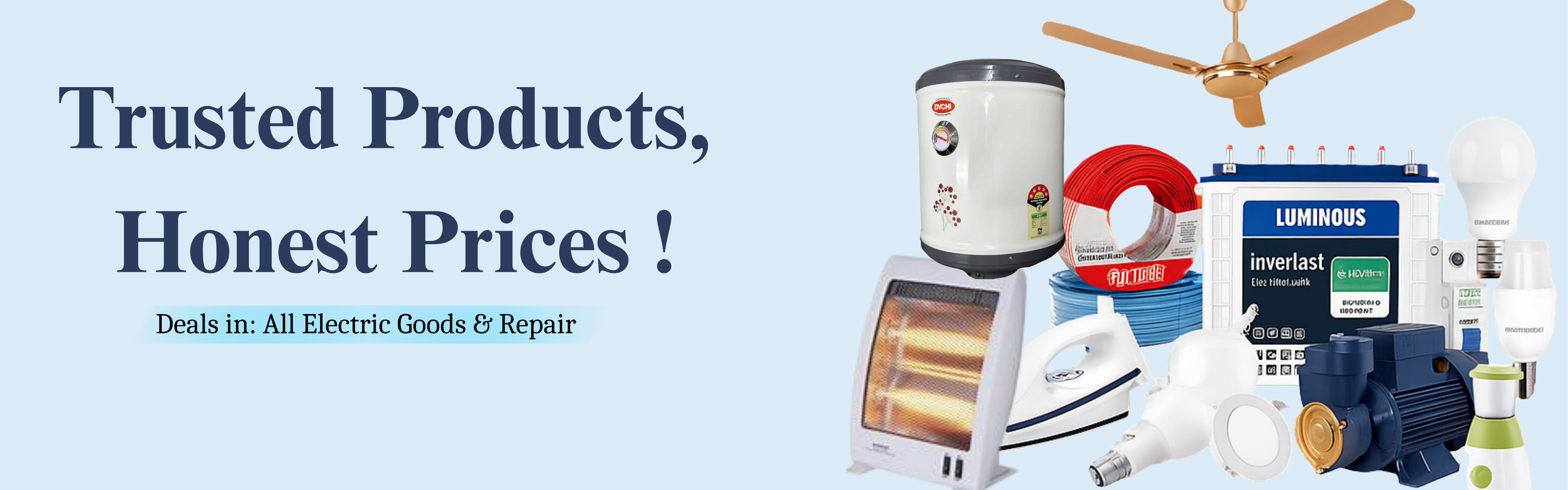 Hero banner 1 showing featured product