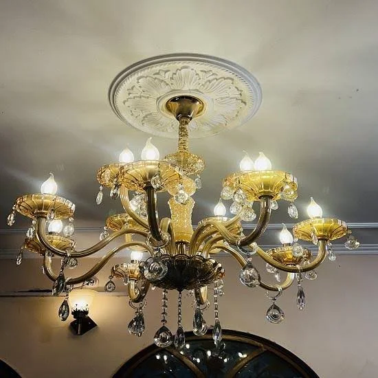 Chandelier installation completed by electrician in Indirapuram
